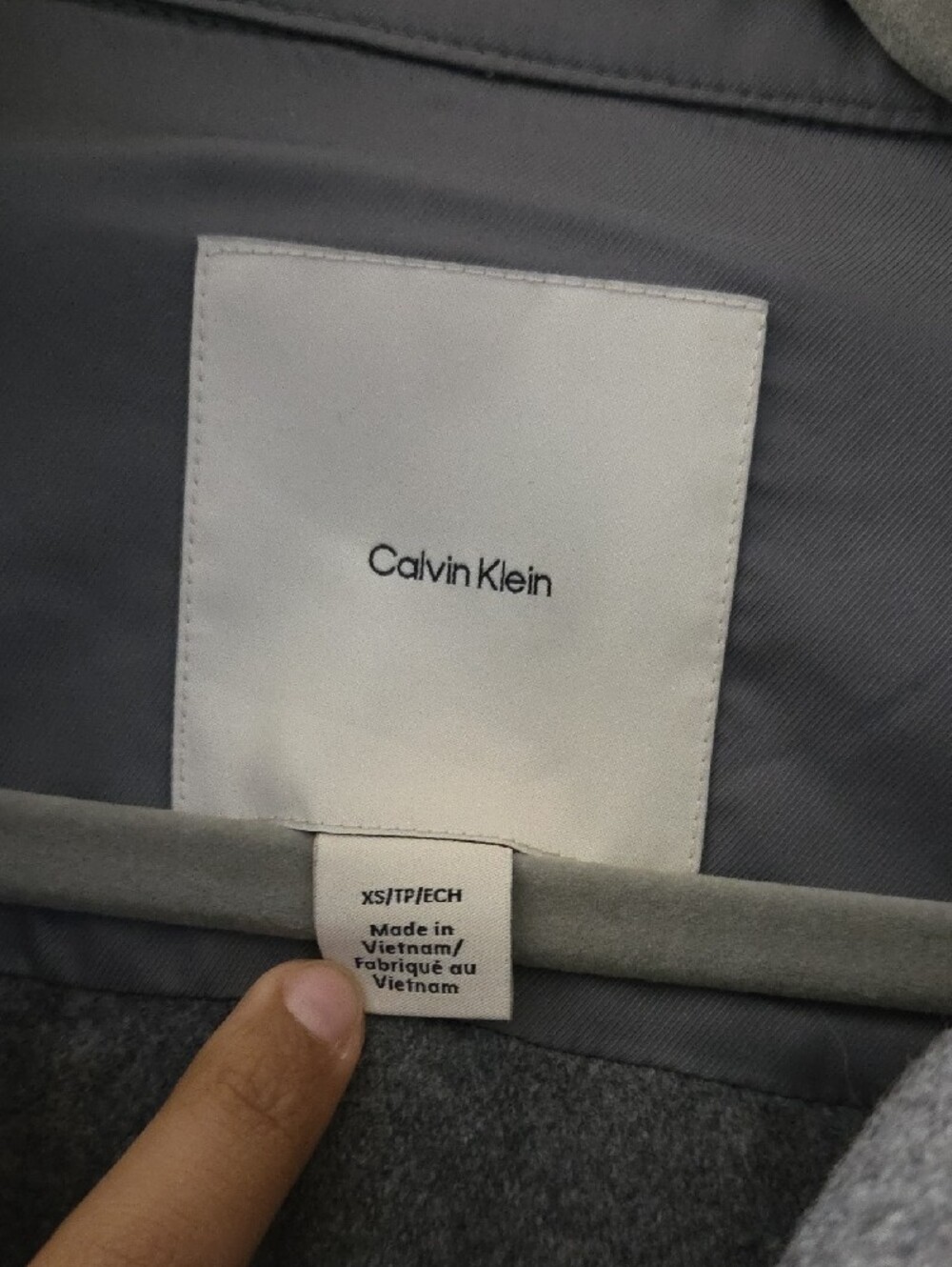 Calvin Klein Gray Button-Front Utility Shacket - Picture 2 of 3